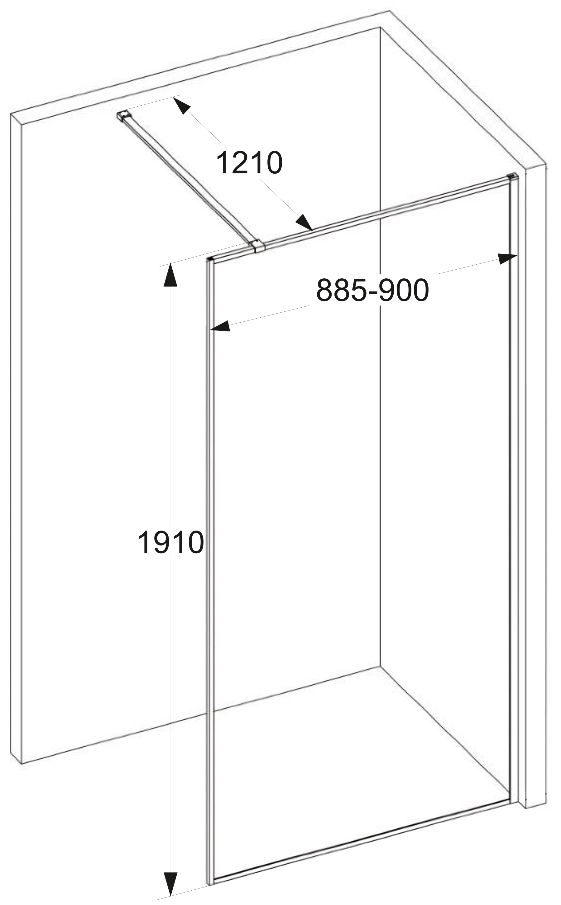 Ограждение STRIP T90 душевое Ceruttispa без поддона (90x190)