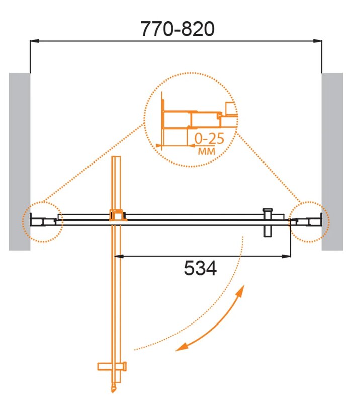 Душевая дверь CEZARES MOLVENO-BA-1-80-C-Cr-IV