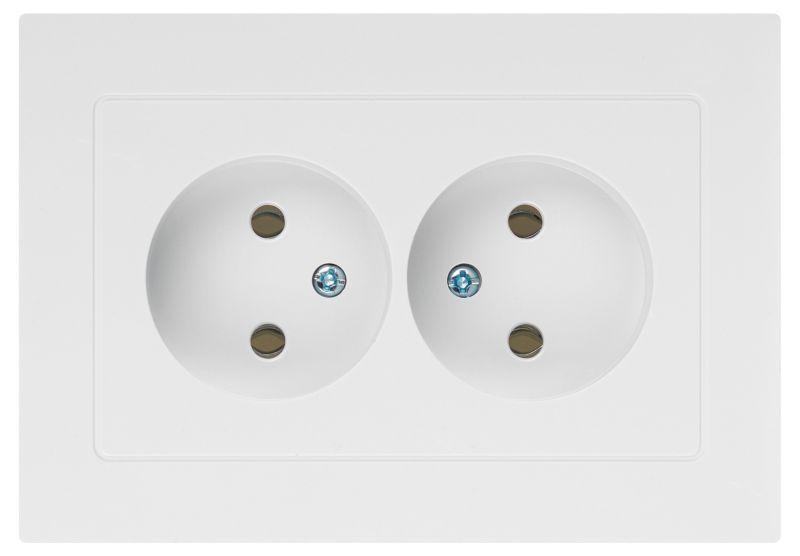 Розетка 2-м СП Accent 6-204-01 16А IP20 250В 2P AL/CU бел. Intro Б0063447