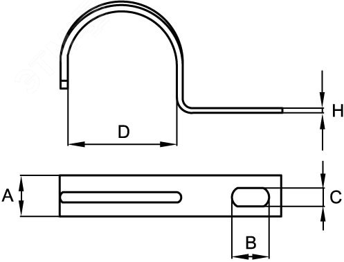 Держатель оцинкованный односторонний 19 - 20мм