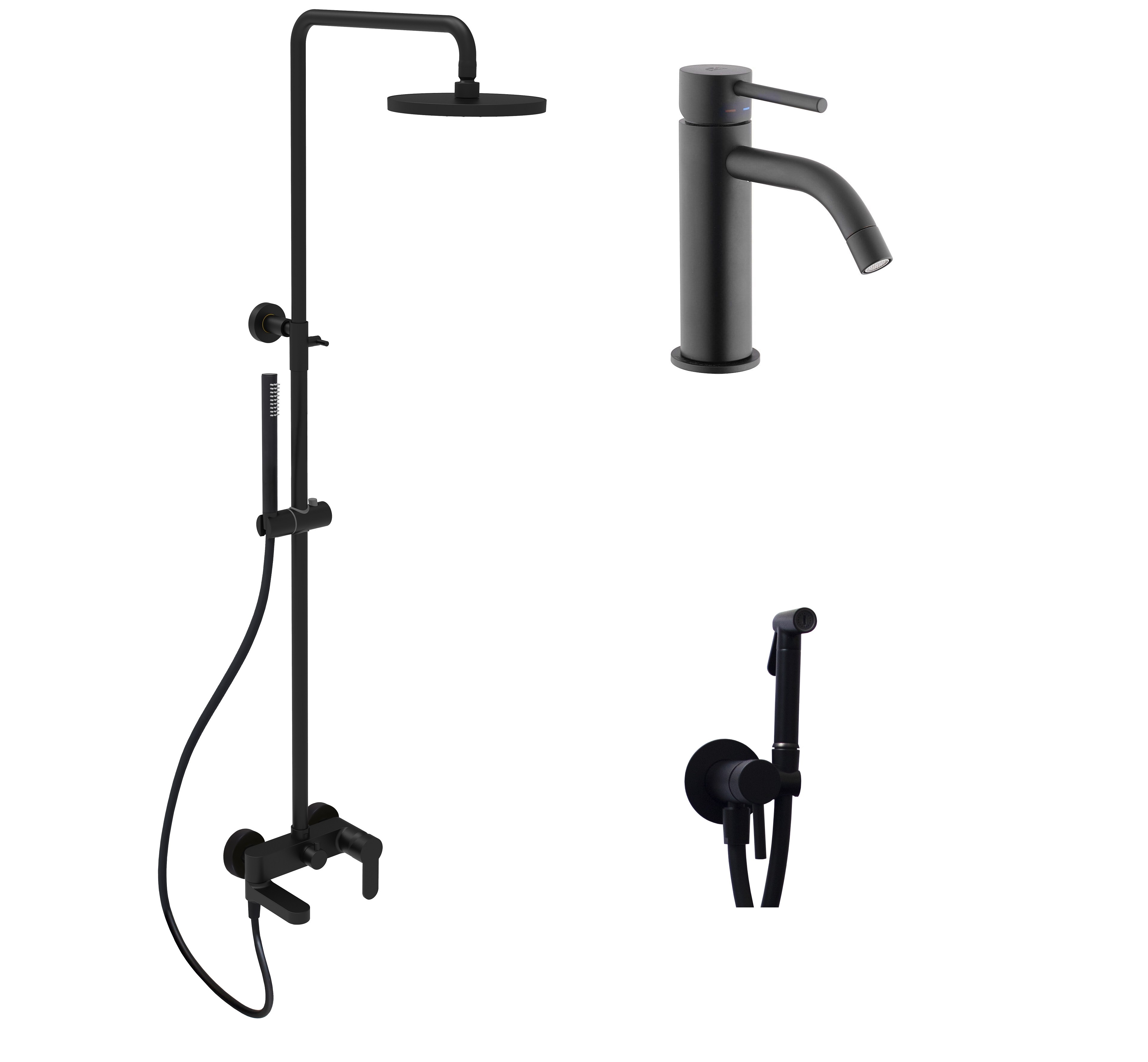 Комплект Paffoni Light KITZCOL632NO71 С ВНУТРЕННЕЙ ЧАСТЬЮ черный матовый