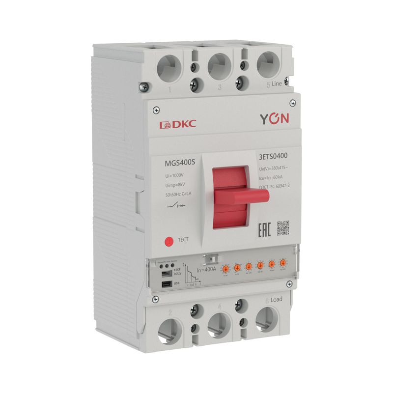 Выключатель автоматический в литом корпусе MGS400S 3P 160-400А 60кА с электронным расцепителем ETS YON MGS400S-3ETS0400