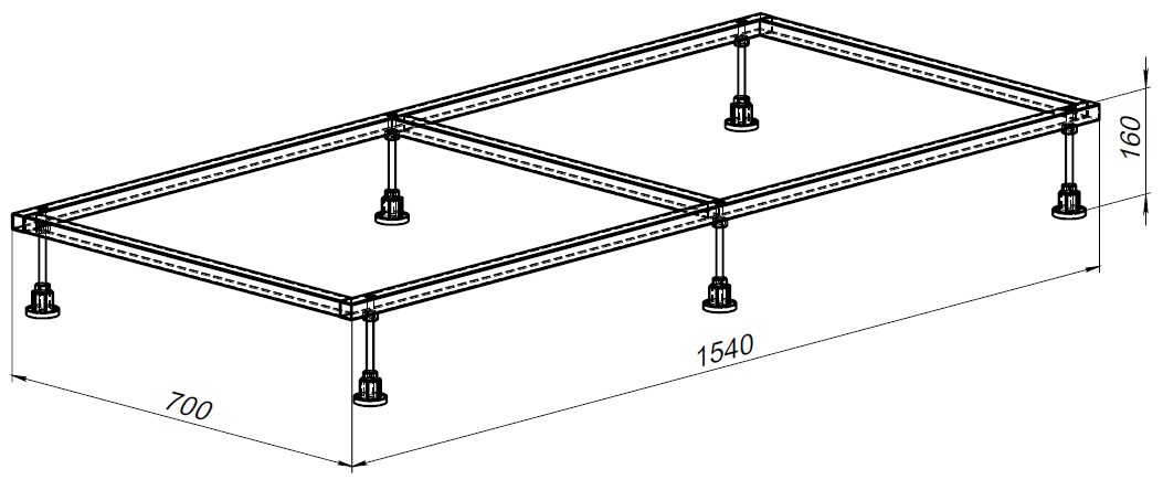 Каркас для поддона Allen Brau 160х80 8.00007