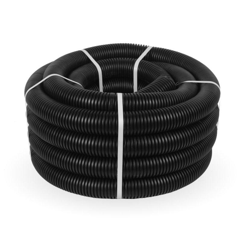 Труба гофрированная ПНД d40мм с протяжкой безгалоген. (HF) черн. (уп.15м) Промрукав PR.024051