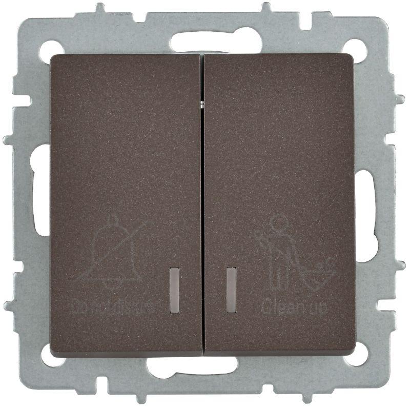 Выключатель 2-кл. BRITE 10А ВС10-2-9-БрТБ для отелей с индик. механизм бронза IEK BR-V20-2-10-K45