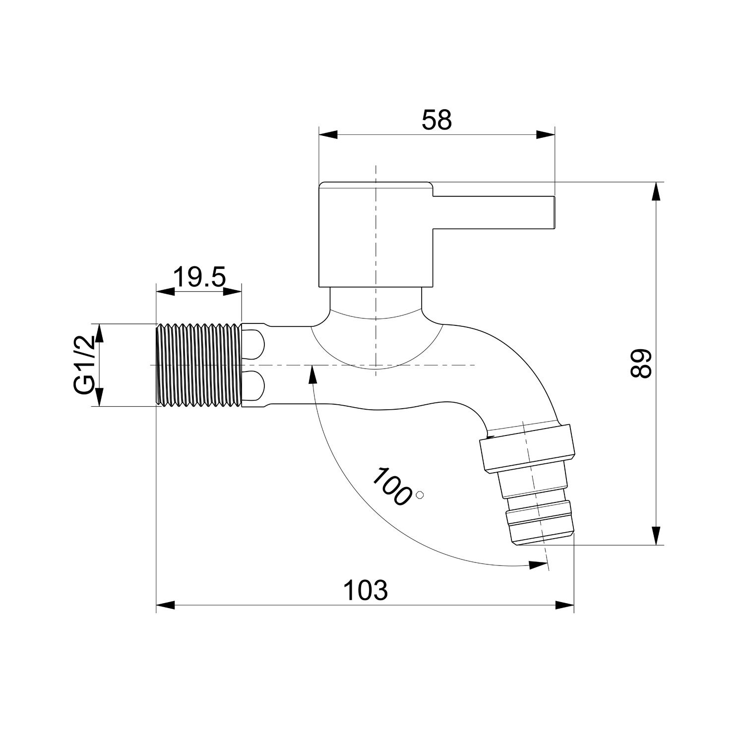 Кран водоразборный с аэратором Splenka S249.72, сатин