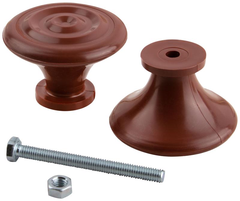 Ручка-кнопка дверная пластиковая корич. КУРС 66837