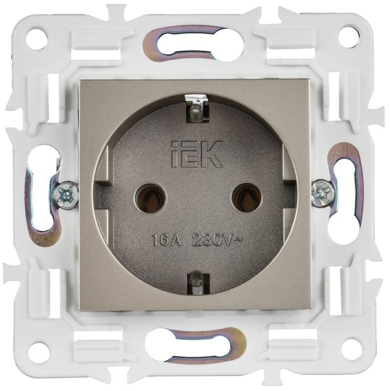 Розетка SKANDY 16А с заземл. без защ. шторок SK-R05Sh шампань IEK SK-R11-16-K37