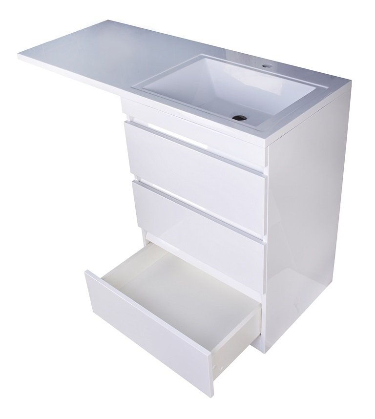 Тумба напольная "Даллас 100" (3 ящ.) Люкс белая, PLUS