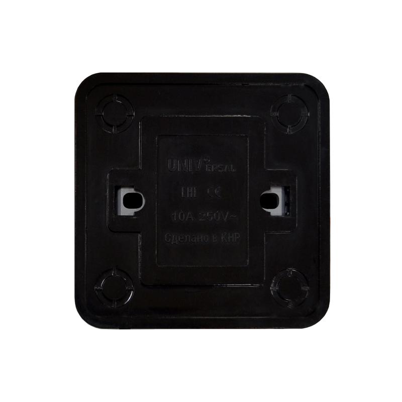 Выключатель 1-кл. ОП Олимп 10А IP20 с подсветкой черн. Universal 2212