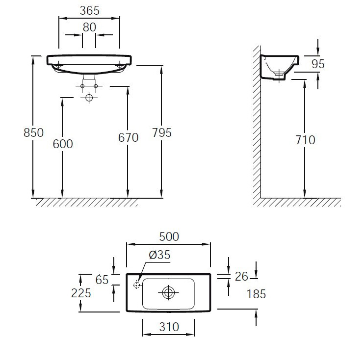 Раковина Jacob Delafon Odeon Up E4701L-00 50 см