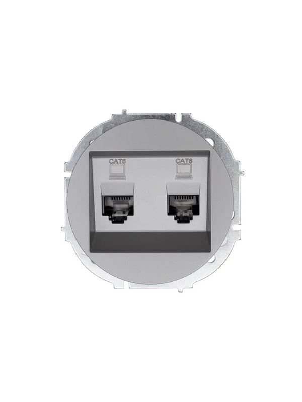 Розетка компьютерная 2-м СП OSEN кат.6 с модулем механизм сер. матов. LEZARD 743-7488-142