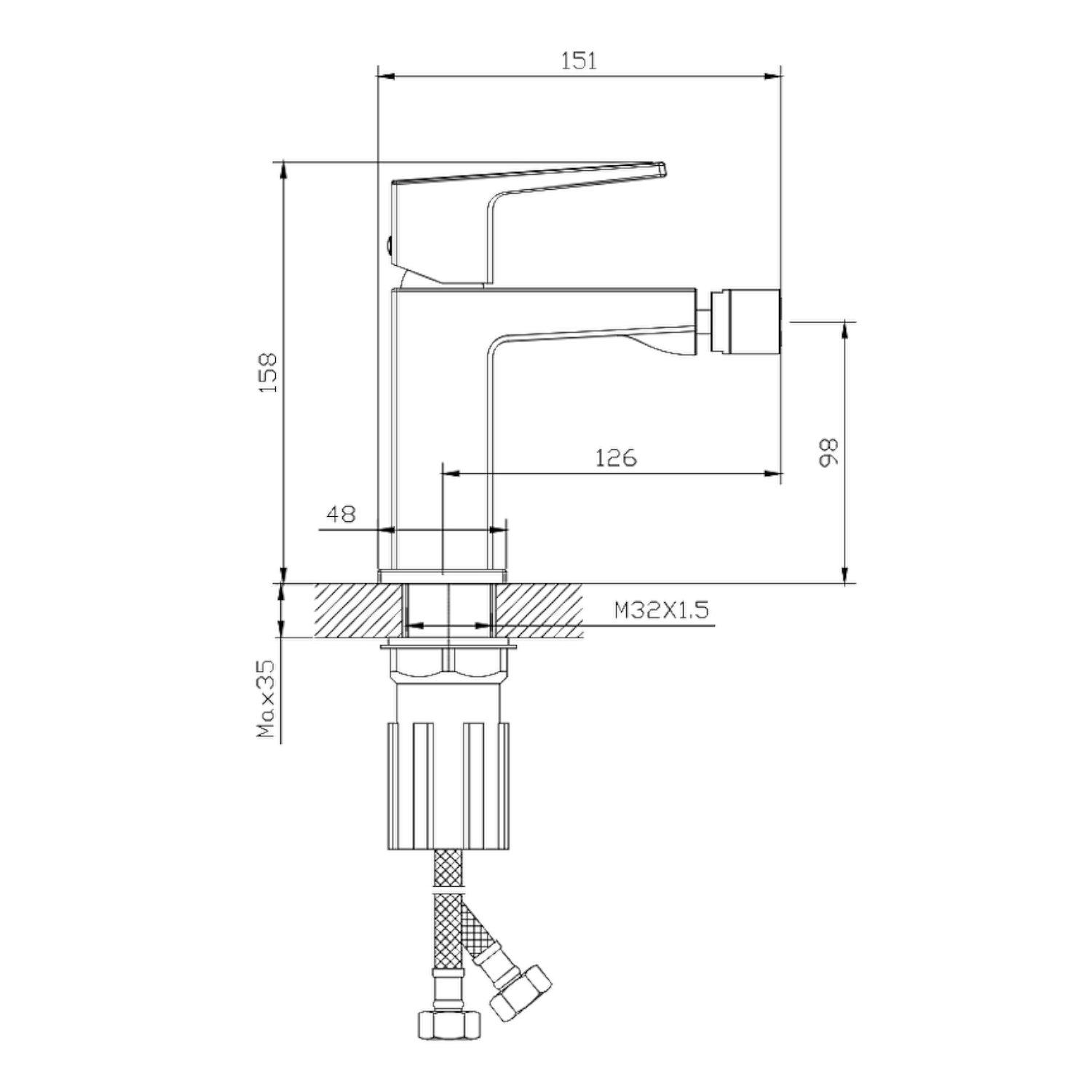 Смеситель для биде Splenka S01.50, хром