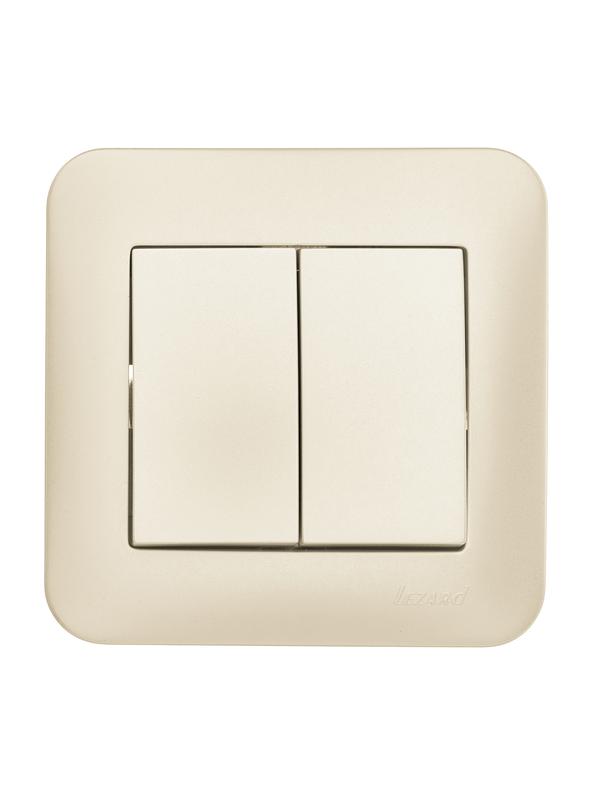 Выключатель 2-кл. 1п СП ASTI 10А IP20 в сборе жемчуж./бел. перламутр. LEZARD 7081-3030-101