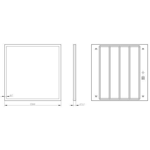 Светильник светодиодный SPO-1-50-6K-M 50Вт 6500К 5000лм 595х595х25 панель универс. крепление с драйвером равномерной засветкой Эра Б0053391