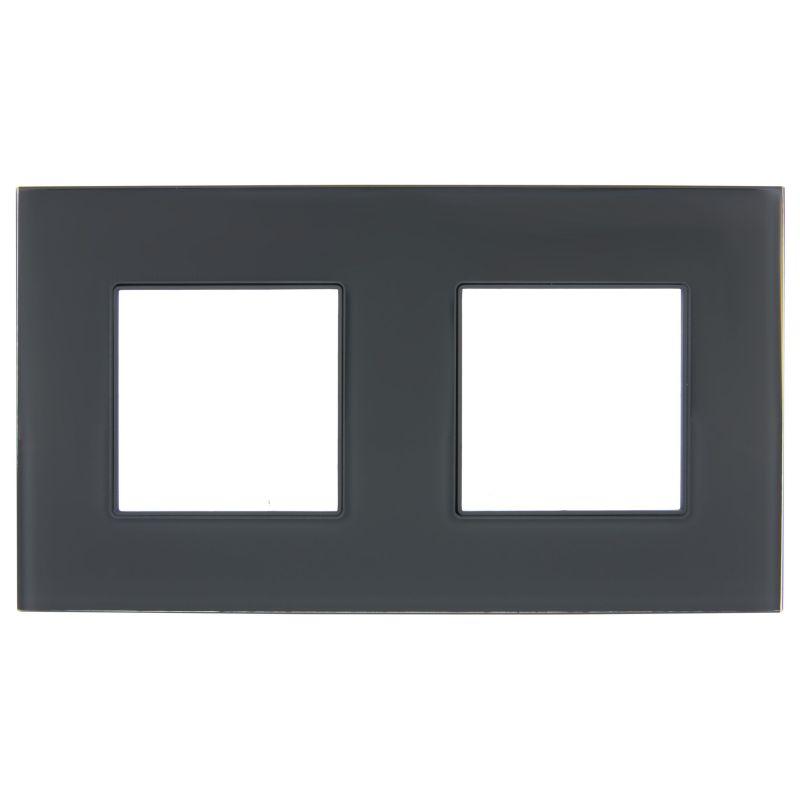 Рамка 2-м SKANDY SK-F22G стекло графит IEK SK-M22-G-K53