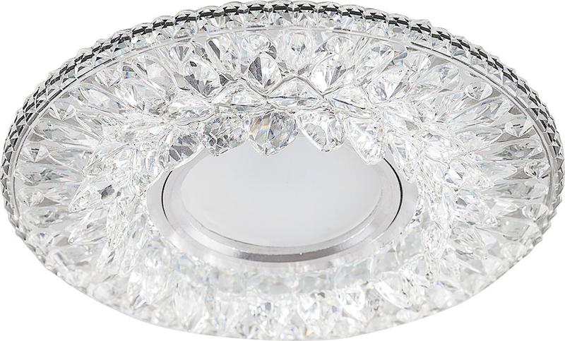Светильник CD942 50Вт G5.3 MR16 потолочн. встраив. со светодиод. подсветкой 15LEDх2835 SMD 4000К с драйвером в комплекте прозр. FERON 32655