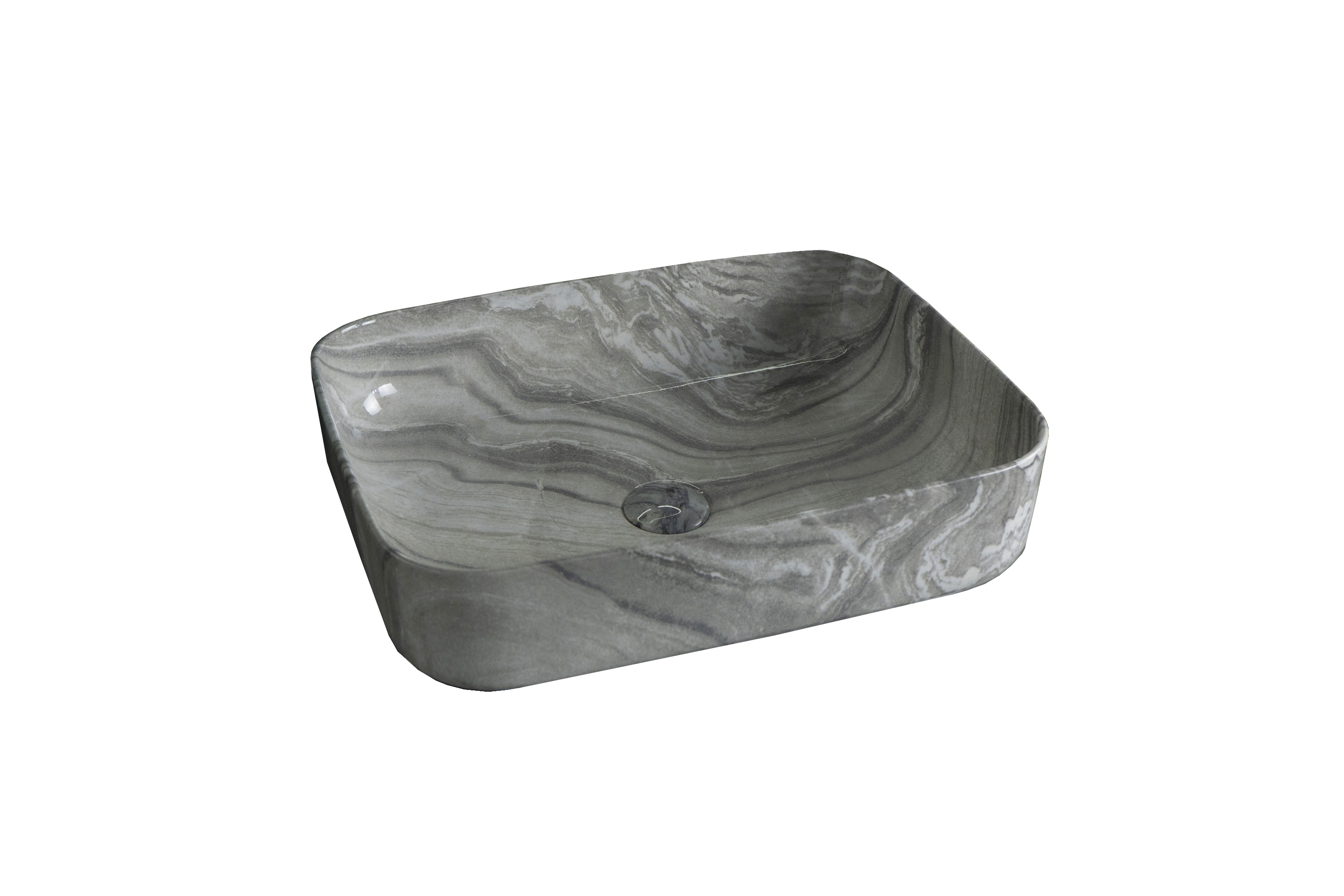 Раковина Gid Mnc597 54458 накладная под камень глянцевая 50x39x13