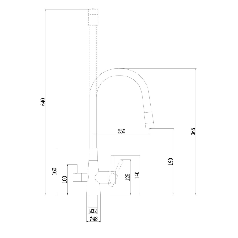 Смеситель для кухни с подключением к фильтру Fmark FS1062-L02, сатин