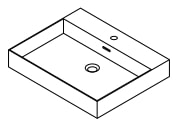 Раковина 80x10x49 см Gelcoat с переливом белая