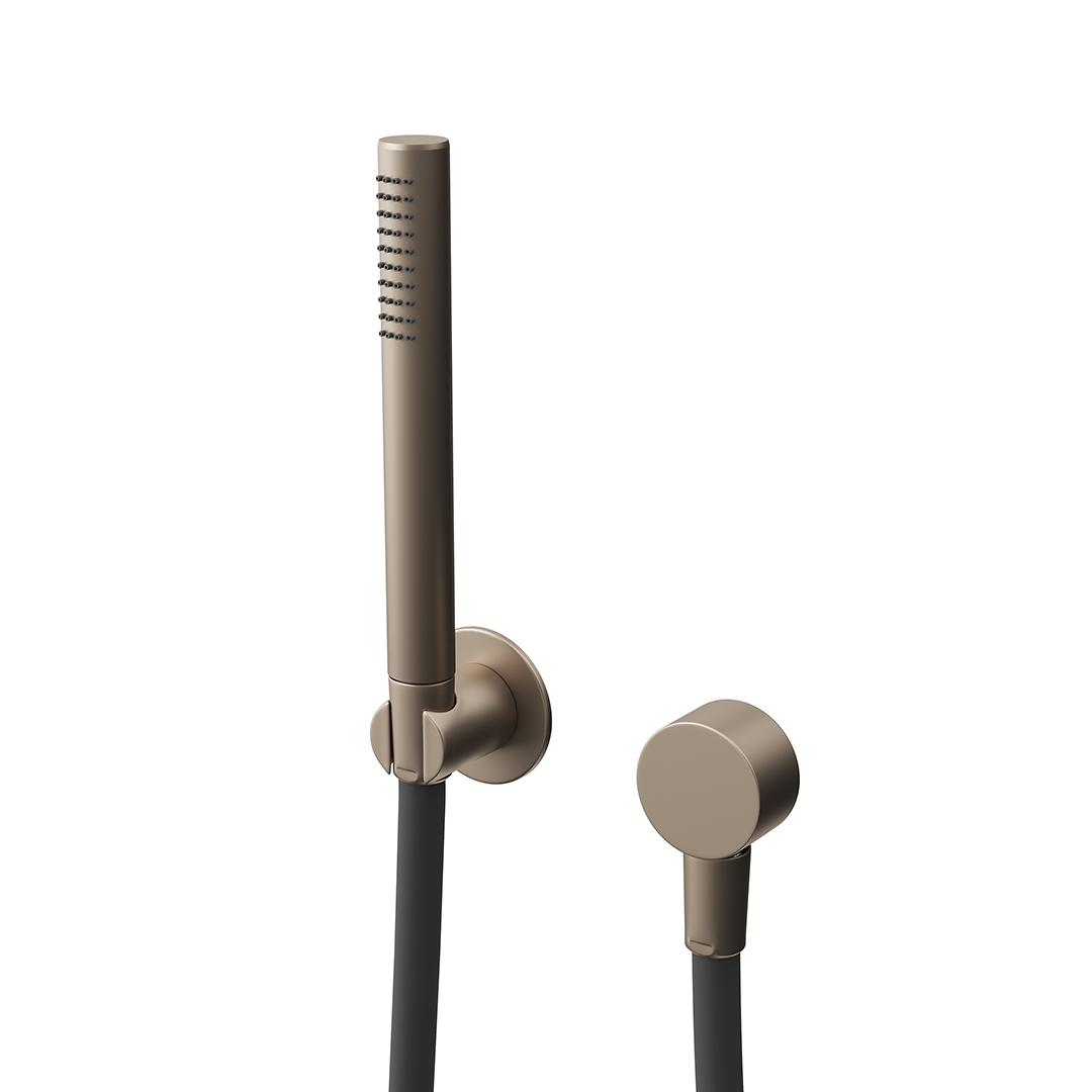 Ручной душ OLE с держателем для лейки и шлангом без выхода для подачи воды, золотой атласный