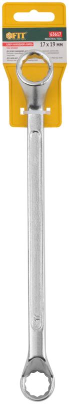 Ключ накидной "Хард" хромированное покрытие 17х19мм FIT 63617