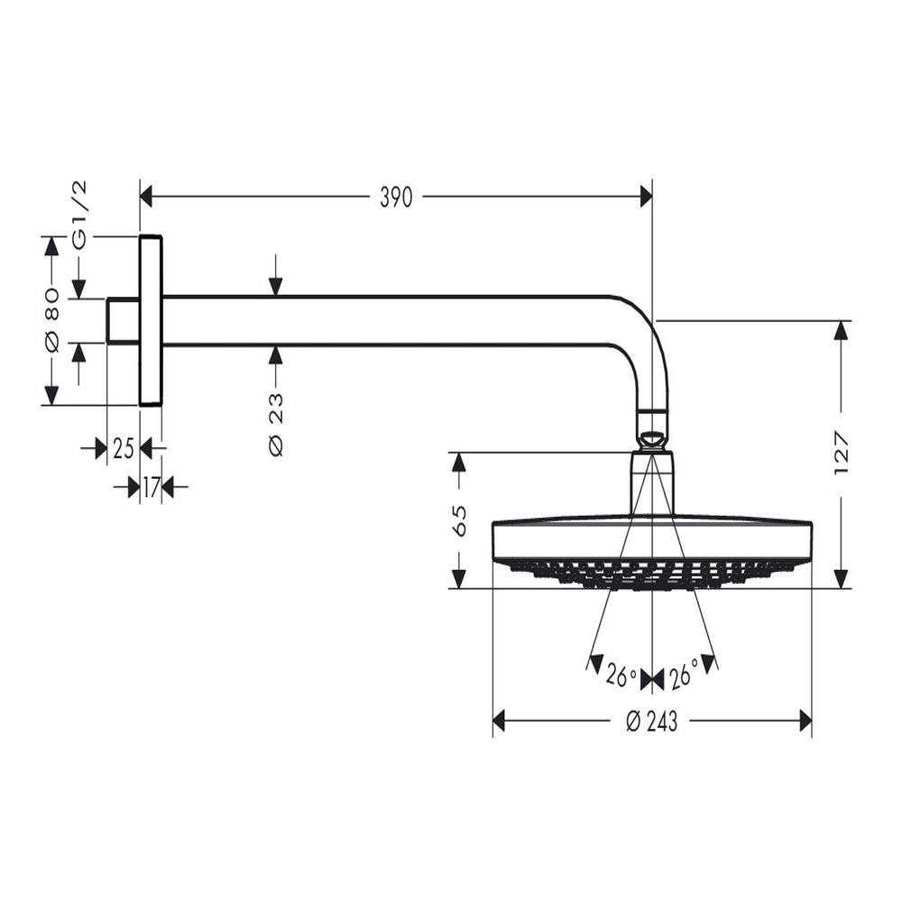 Верхний душ Hansgrohe Raindance Select S 240 2jet 26466000