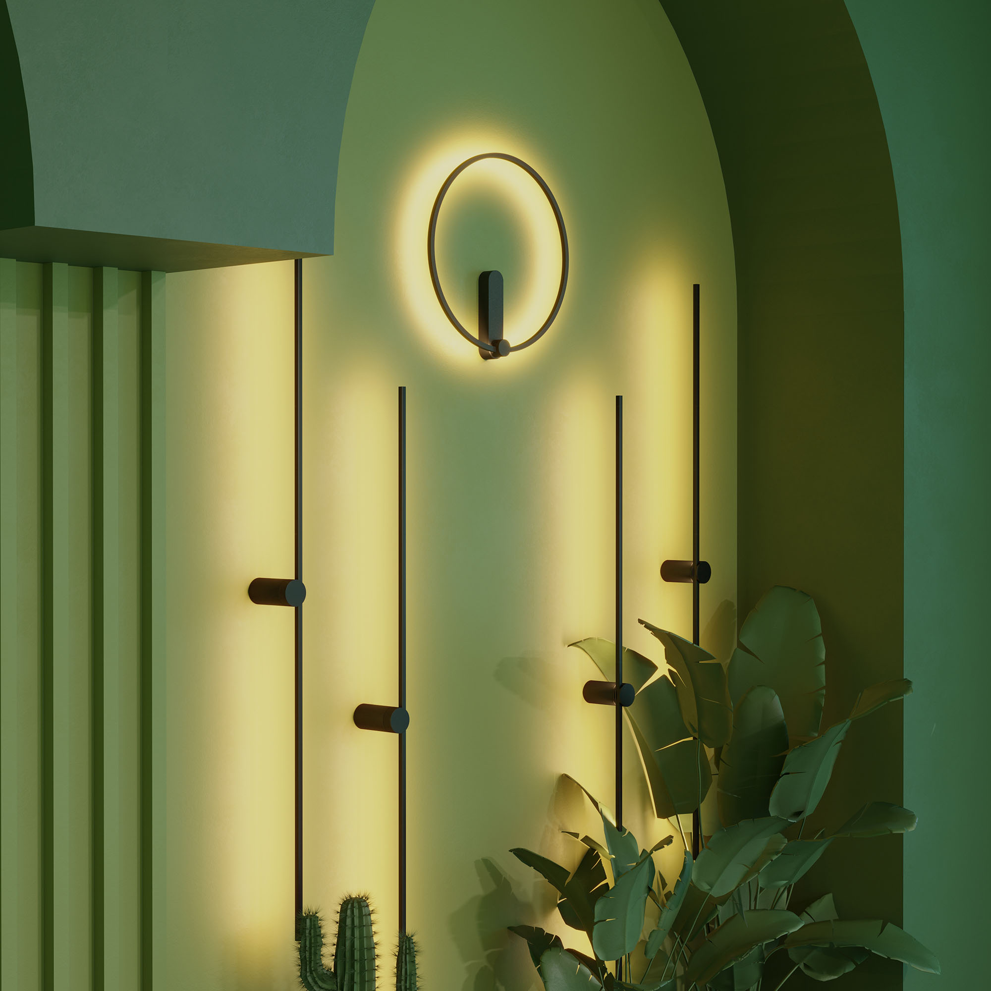 Светильник SP-VINCI-M-S1200x55-12W Warm3000 (BK, 110 deg, 230V) (, IP20 Металл, 3 года)