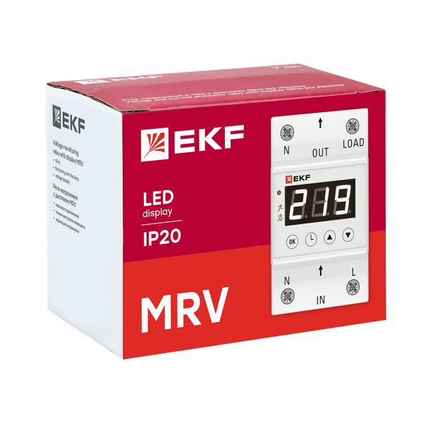 Реле напряжения с дисплеем MRV 32А PROxima EKF MRV-32A