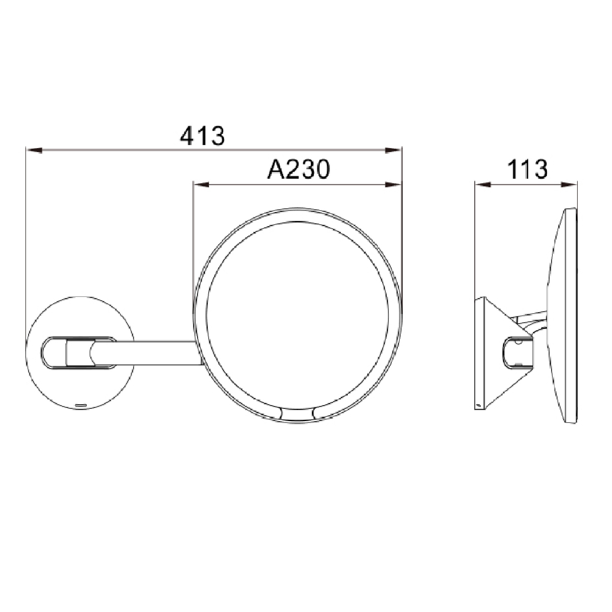 Зеркало косметическое с подсветкой JAVA S-M8881LB, матовое золото