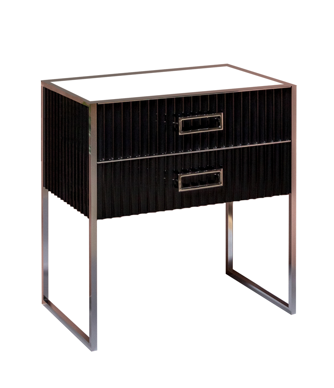 Тумба MONACO 80см h74см черная глянец + хром под раковину чашу