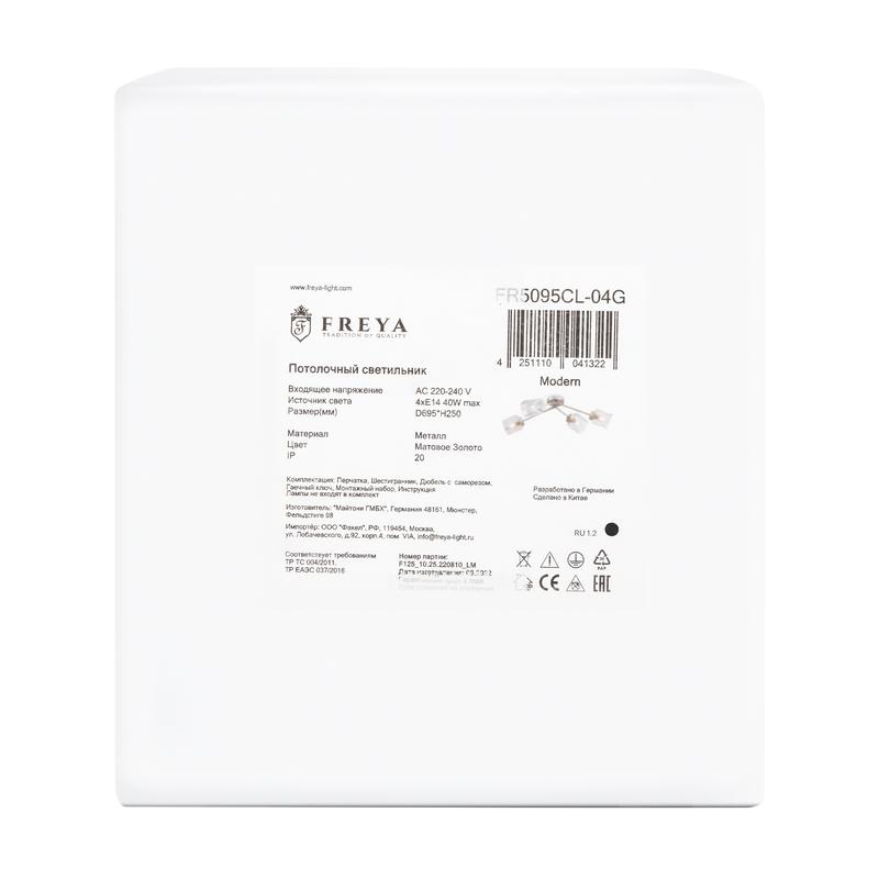 Светильник потолочный Isabella 4х40Вт E14 IP20 Freya FR5095CL-04G