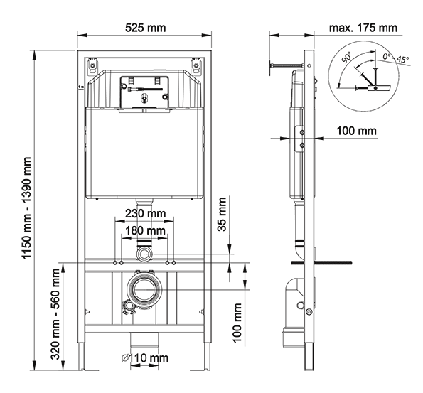 Инсталяция BERGES Wasserhaus NOVUM L1 040211 для унитаза с кнопой