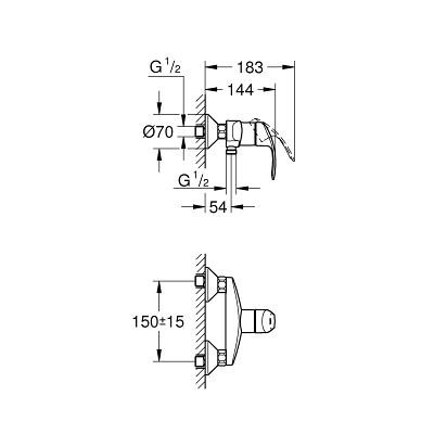 Смеситель Grohe Eurosmart New 33555002 для душа