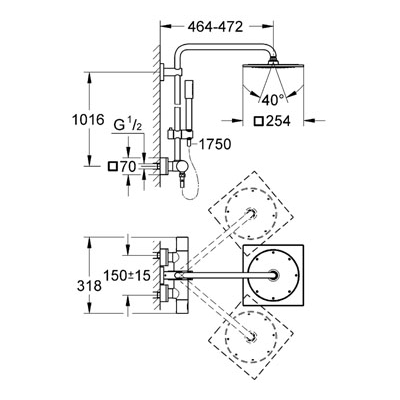 Душевая система Grohe Rainshower 27569000