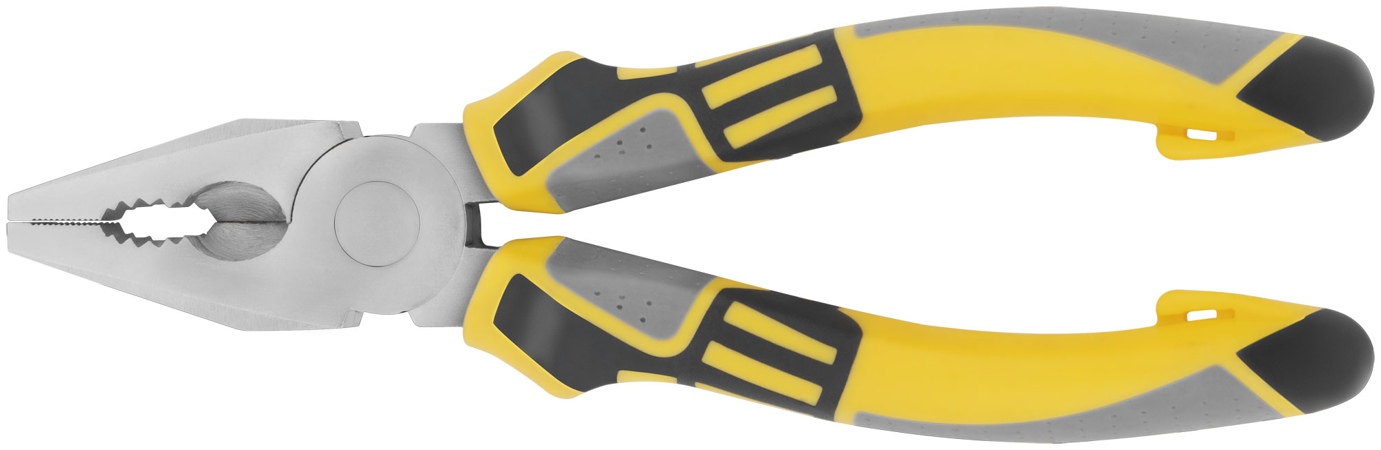 Плоскогубцы комбинированные "Смарт", трехцветные прорезиненные ручки, никелевое покрытие 180 мм