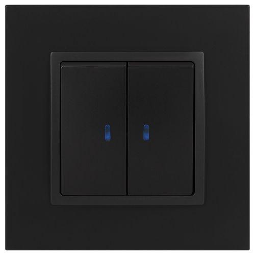 Выключатель 2-кл. СП Elegance 14-1105-05 10А IP20 250В 10AX с подсветкой механизм антрацит Эра Б0034241