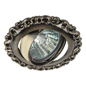 Светильник литой MR16,12V/220V, 50W бронза (100/2100)