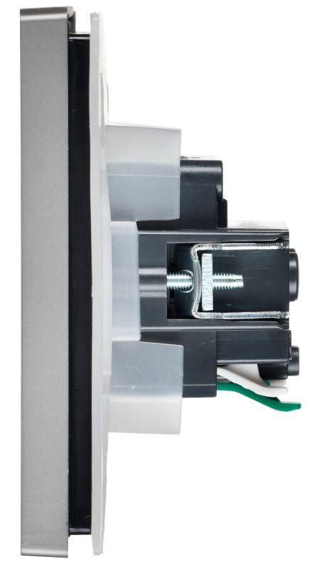 Розетка СП FORTE&PIANO16А IP44 FP519 с заземл. защ. шторки с крышкой безвинт. крепл. сталь IEK FP-R16-16-1-44-K46