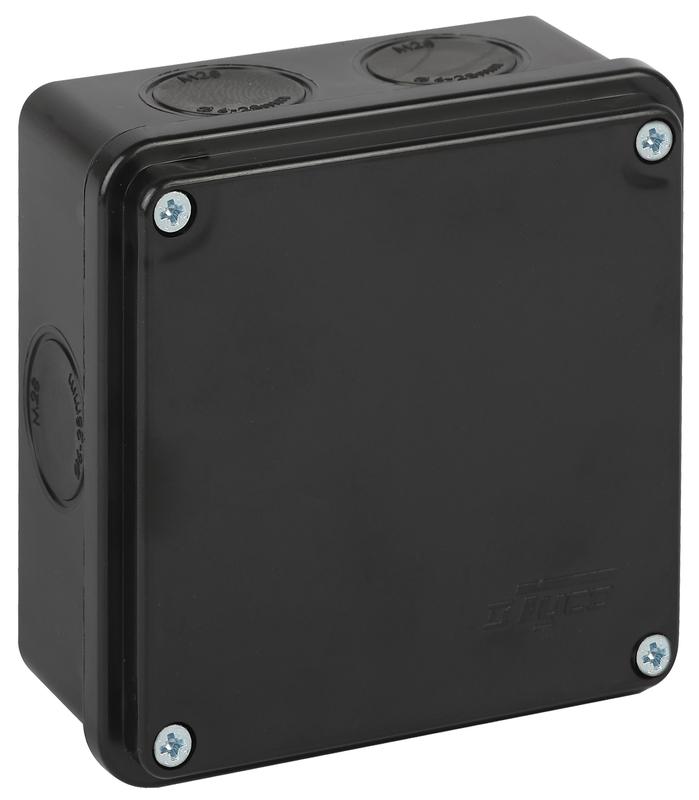 Коробка распределительная ОП 100х100х50мм двухкомпонентн. 7 вводов IP66 черн. Ruvinil 67250Ч