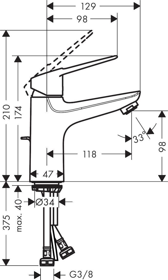 Смеситель Hansgrohe Novus Loop 71081000 для раковины