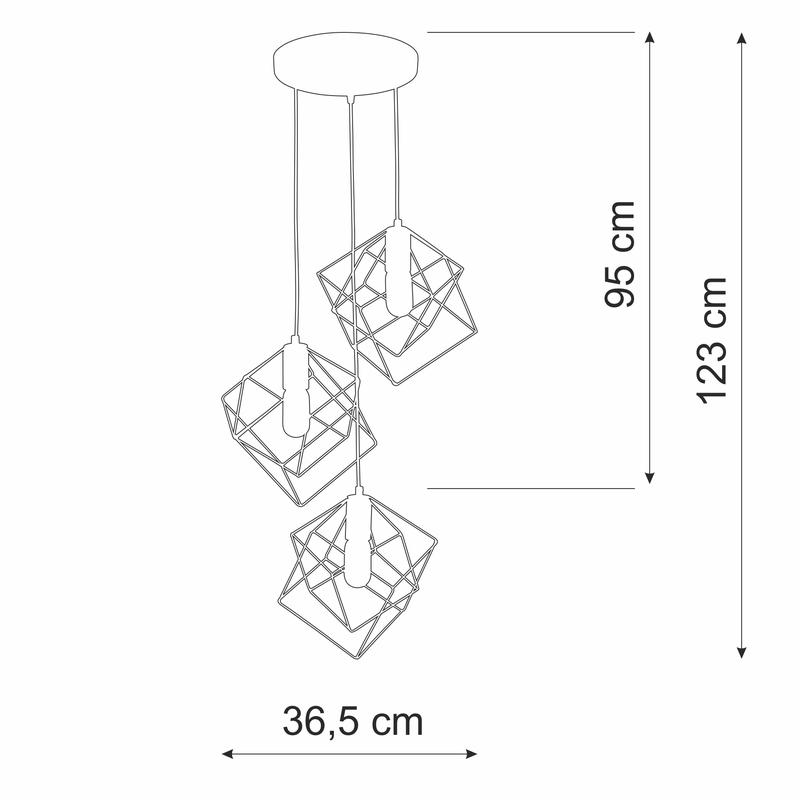 Люстра 3xE27 макс. 40Вт Vitaluce V4943-1/3S