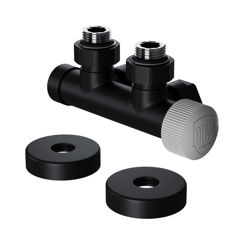 Узел нижнего подключения термостатический угловой Design Pro 15мм М30х1.5 черн. Royal Thermo НС-1646653