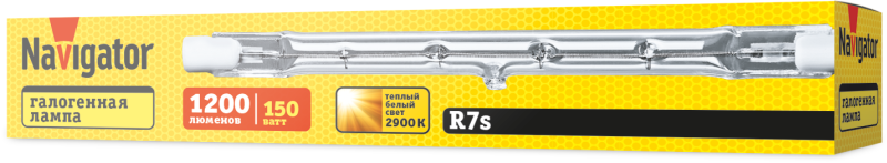 Лампа галогенная 94 219 J117мм 150Вт линейная R7s 2900К 230В 2000h Navigator 94219
