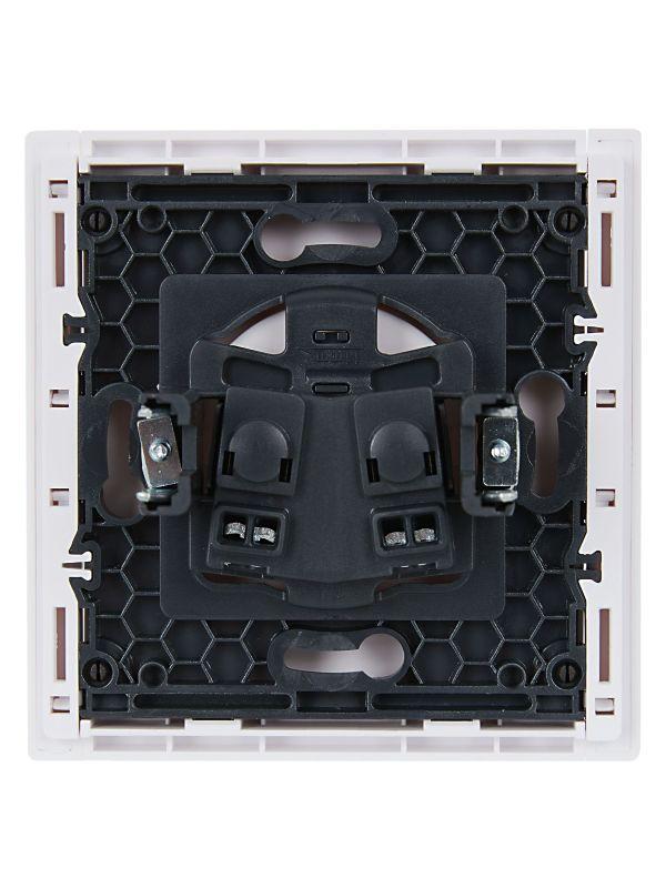 Розетка СП FORTE&PIANO FP217 10А без заземл. защ. шторки винт. крепл. бел. IEK FP-R13-10-K01