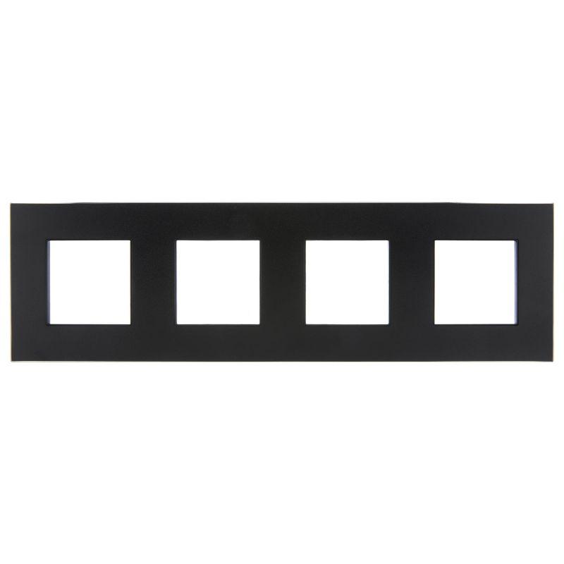 Рамка 4-м SKANDY SK-F34Bl металл черн. IEK SK-M42-M-K02