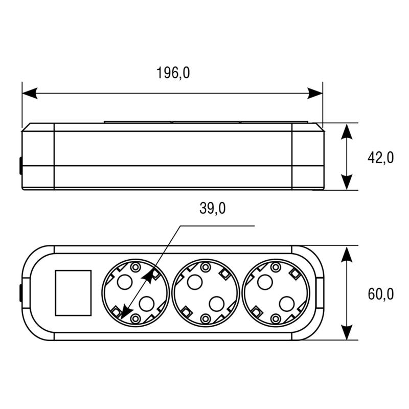 Удлинитель 3х3м с заземл. 13А IP20 S-303 ПВС 3х1 с выкл. UNIVersal 9631986