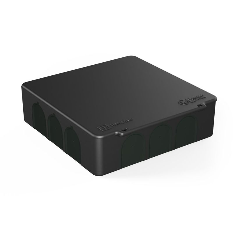Коробка распределительная 100х100х30 (HF) двухкомп. Безгалоген. для прям. монтажа черн. (уп.48шт) Промрукав 60-0302-9005