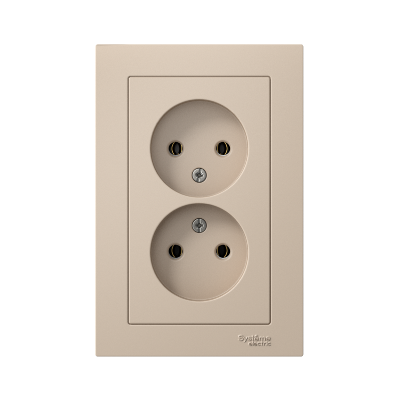 Розетка 2-м. AtlasDesign 16А без заземл. в сборе песочн. SE ATN001220