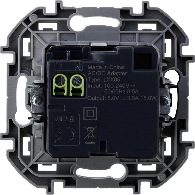 Устройство зарядное Inspiria с 2-мя USB разьемами A и C 240В/5В 3000мА бел. IEK 673760